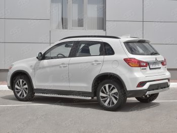 10 349 р. Защита заднего бампера (Ø75x42 мм, нержавейка) Russtal  Mitsubishi ASX (2017-2020) 2-ой рестайлинг  с доставкой в г. Москва. Увеличить фотографию 2