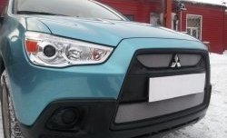 4 049 р. Сетка на бампер Allest (матовый хром) Mitsubishi ASX дорестайлинг (2010-2012)  с доставкой в г. Москва. Увеличить фотографию 2