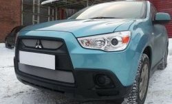 4 049 р. Сетка на бампер Allest (матовый хром) Mitsubishi ASX дорестайлинг (2010-2012)  с доставкой в г. Москва. Увеличить фотографию 3