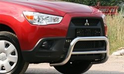 8 999 р. Защита переднего бампера Souz-96 (d60) Mitsubishi ASX дорестайлинг (2010-2012)  с доставкой в г. Москва. Увеличить фотографию 2