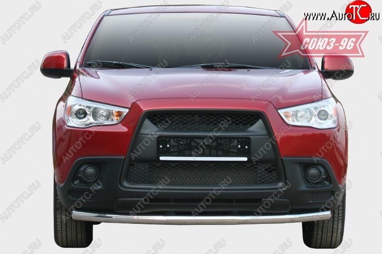 8 369 р. Защита переднего бампера одинарная Souz-96 (d60) Mitsubishi ASX дорестайлинг (2010-2012)  с доставкой в г. Москва