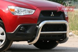 10 934 р. Защита переднего бампера Souz-96 (d76) Mitsubishi ASX дорестайлинг (2010-2012)  с доставкой в г. Москва. Увеличить фотографию 2