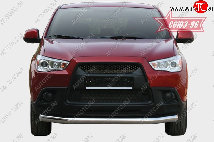 8 234 р. Защита переднего бампера Souz-96 (d76) Mitsubishi ASX дорестайлинг (2010-2012)  с доставкой в г. Москва