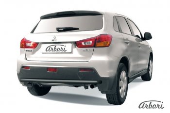 6 389 р. Защита заднего бампера Arbori (черная, 1 труба d57 mm). Mitsubishi ASX дорестайлинг (2010-2012)  с доставкой в г. Москва. Увеличить фотографию 1