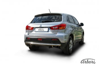 12 149 р. Защита заднего бампера Arbori (нержавейка, 1 труба d57 mm). Mitsubishi ASX дорестайлинг (2010-2012)  с доставкой в г. Москва. Увеличить фотографию 2