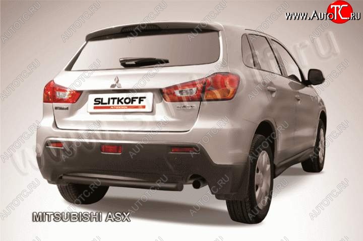 7 599 р. Защита заднего бампера из трубы d57 Slitkoff  Mitsubishi ASX (2010-2012) дорестайлинг (Цвет: серебристый)  с доставкой в г. Москва