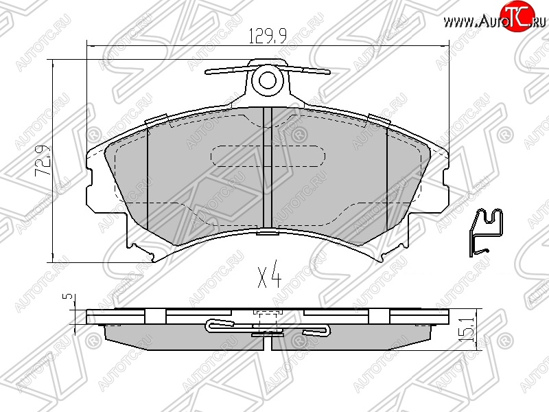 1 299 р. Колодки тормозные SAT (передние)  Mitsubishi Carisma - Colt ( Z20, Z30 хэтчбэк 3 дв.,  Z30)  с доставкой в г. Москва