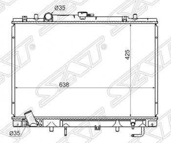 8 499 р. Радиатор двигателя (пластинчатый, 3.0/3.5, МКПП/АКПП) SAT Mitsubishi Challenger K9-W (1996-2001)  с доставкой в г. Москва. Увеличить фотографию 1