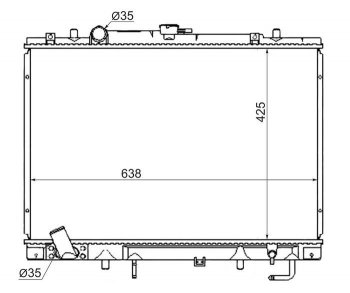 Радиатор двигателя (трубчатый, МКПП/АКПП) SAT Mitsubishi Challenger K9-W (1996-2001)