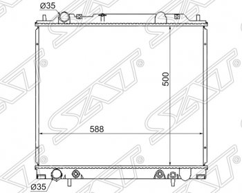 8 299 р. Радиатор двигателя (пластинчатый, 3.0, МКПП/АКПП) SAT Mitsubishi Delica 4 рестайлинг (1997-2007)  с доставкой в г. Москва. Увеличить фотографию 1
