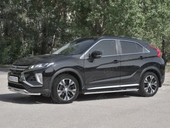 14 999 р. Защита переднего бампера (Ø42 мм, нержавейка) SLITKOFF  Mitsubishi Eclipse Cross  GK (2017-2021) дорестайлинг  с доставкой в г. Москва. Увеличить фотографию 2