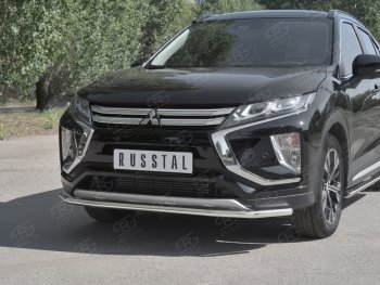 14 999 р. Защита переднего бампера (Ø42 мм, нержавейка) SLITKOFF  Mitsubishi Eclipse Cross  GK (2017-2021) дорестайлинг  с доставкой в г. Москва. Увеличить фотографию 4