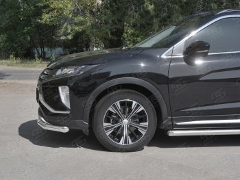 15 299 р. Защита переднего бампера (Ø63 мм, нержавейка) SLITKOFF  Mitsubishi Eclipse Cross  GK (2017-2021) дорестайлинг  с доставкой в г. Москва. Увеличить фотографию 3