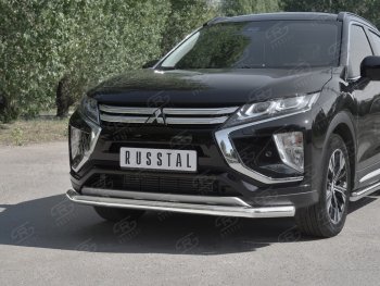 15 299 р. Защита переднего бампера (Ø63 мм, нержавейка) SLITKOFF  Mitsubishi Eclipse Cross  GK (2017-2021) дорестайлинг  с доставкой в г. Москва. Увеличить фотографию 4