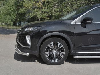 18 449 р. Защита переднего бампера (2 трубы Ø63 и 42 мм, нержавейка) SLITKOFF Mitsubishi Eclipse Cross GK дорестайлинг (2017-2021)  с доставкой в г. Москва. Увеличить фотографию 3