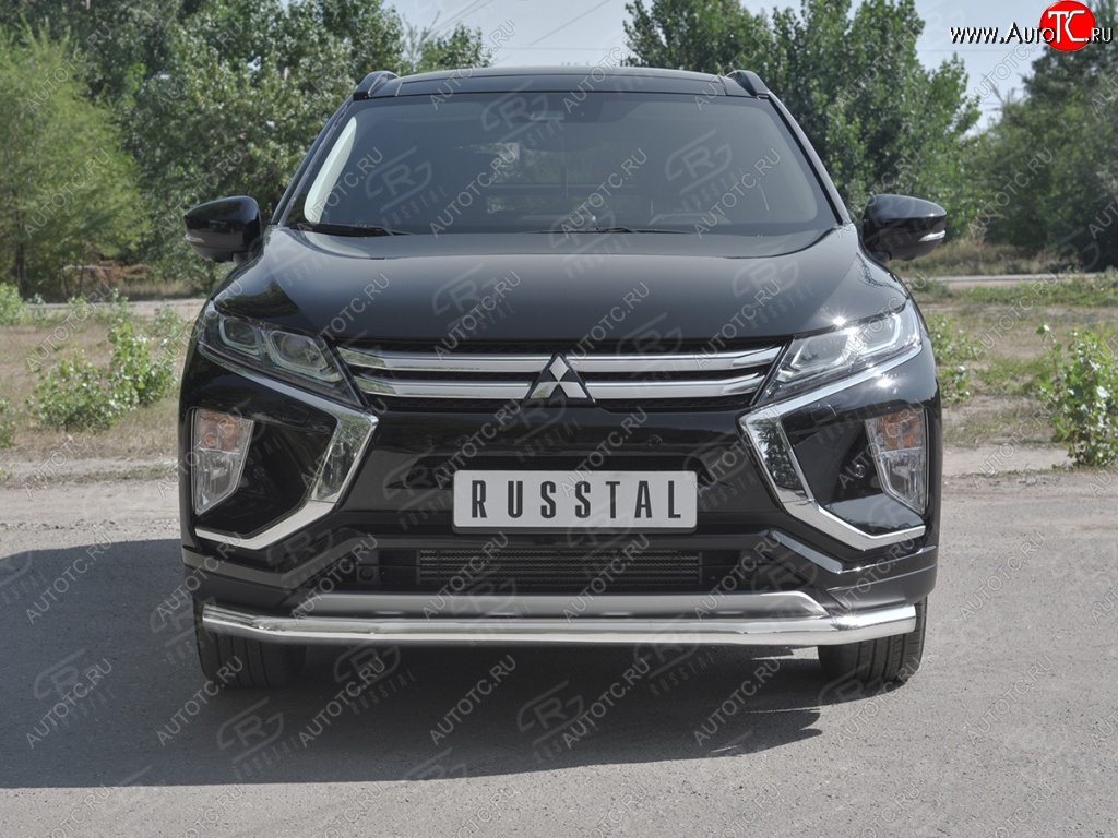 15 299 р. Защита переднего бампера (Ø63 мм, нержавейка) SLITKOFF  Mitsubishi Eclipse Cross  GK (2017-2021) дорестайлинг  с доставкой в г. Москва