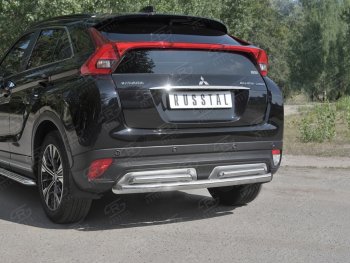 16 699 р. Защита заднего бампера (2 трубы Ø63 и 42 мм, нержавейка) SLITKOFF  Mitsubishi Eclipse Cross  GK (2017-2021) дорестайлинг  с доставкой в г. Москва. Увеличить фотографию 4