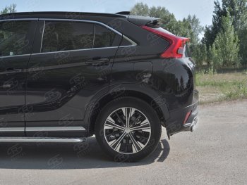 14 999 р. Защита заднего бампера (Ø75х42 мм, нержавейка) Russtal Mitsubishi Eclipse Cross GK дорестайлинг (2017-2021)  с доставкой в г. Москва. Увеличить фотографию 3