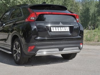 14 999 р. Защита заднего бампера (Ø75х42 мм, нержавейка) Russtal Mitsubishi Eclipse Cross GK дорестайлинг (2017-2021)  с доставкой в г. Москва. Увеличить фотографию 4