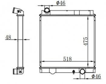 Радиатор двигателя (пластинчатый, МКПП) SAT Mitsubishi Fuso Canter (2002-2025)