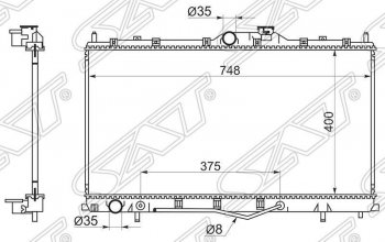 Радиатор двигателя (пластинчатый, МКПП/АКПП) SAT Mitsubishi Galant 9 седан (2004-2009)