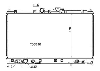 Радиатор двигателя (пластинчатый, МКПП/АКПП) SAT Mitsubishi (Митсубиси) Galant (Галант)  8 (1996-1998) 8  дорестайлинг седан