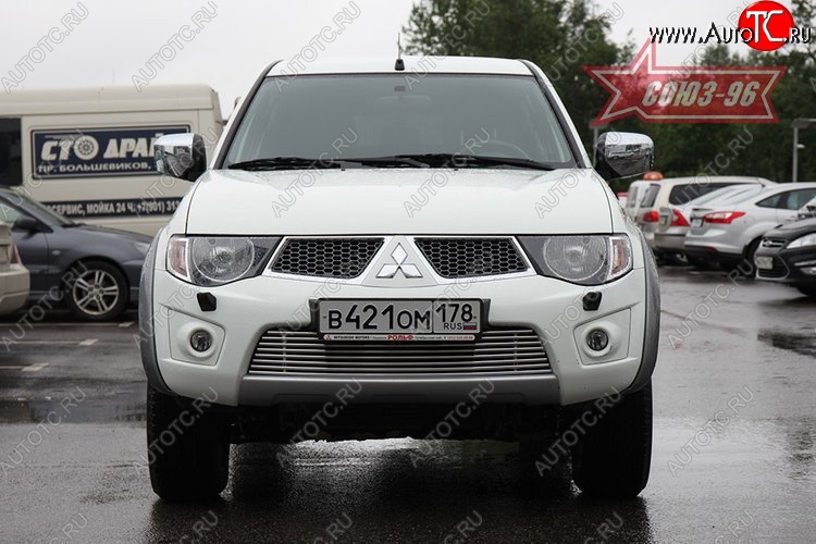 5 129 р. Декоративный элемент воздухозаборника Souz-96 (d10) Mitsubishi L200 5 KK,KL дорестайлинг (2015-2019)  с доставкой в г. Москва