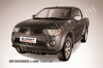 Защита переднего бампера из трубы d57 Slitkoff Mitsubishi L200 5 KK,KL дорестайлинг (2015-2019)