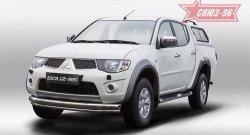 15 254 р. Защита переднего бампера двойная Souz-96 (d76/42) Mitsubishi L200 5 KK,KL дорестайлинг (2015-2019)  с доставкой в г. Москва. Увеличить фотографию 1