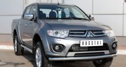 15 549 р. Одинарная защита переднего бампера диаметром 63 мм SLITKOFF Mitsubishi L200 5 KK,KL дорестайлинг (2015-2019)  с доставкой в г. Москва. Увеличить фотографию 4