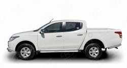 24 749 р. Широкая защита порогов (рестайлинг) Russtal Mitsubishi L200 5 KK,KL дорестайлинг (2015-2019) (Защита порогов с со скосами на торцах (вариант 1))  с доставкой в г. Москва. Увеличить фотографию 3