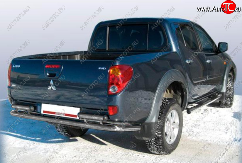 10 299 р. Защита переднего бампера Slitkoff (Ø 57 мм).  Mitsubishi L200 ( 4,  5 KK,KL) (2006-2022)  дорестайлинг, рестайлинг (Сталь с полимерным покрытием. Цвет: серебристый)  с доставкой в г. Москва