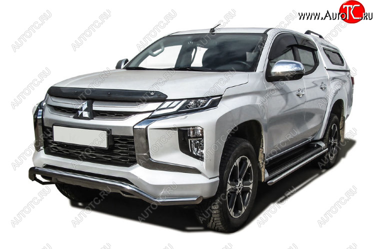 15 949 р. Защита переднего бампера Slitkoff (Ø 57 мм, волна)  Mitsubishi L200  5 KK,KL (2018-2022) рестайлинг (Нержавеющая сталь)  с доставкой в г. Москва