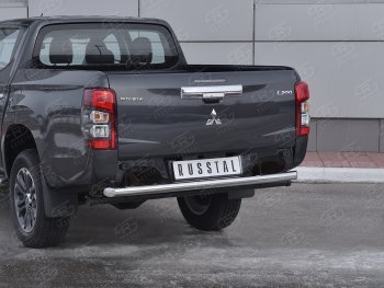 21 999 р. Защита заднего бампера (Ø63 мм, нержавейка) RUSSTAL Mitsubishi L200 5 KK,KL рестайлинг (2018-2022)  с доставкой в г. Москва. Увеличить фотографию 2