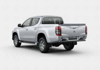 12 949 р. Защита заднего бампера (Ø57 мм) SLITKOFF Mitsubishi L200 5 KK,KL рестайлинг (2018-2022) (нержавейка с полимерным покрытием, черный)  с доставкой в г. Москва. Увеличить фотографию 1