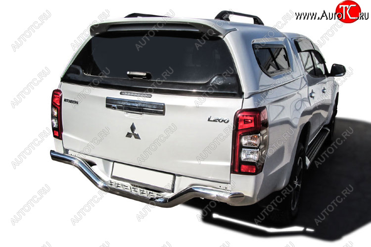 24 649 р. Защита заднего бампера Slitkoff (Ø 57 мм, волна, со стальной ступенькой) Mitsubishi L200 5 KK,KL рестайлинг (2018-2022)  с доставкой в г. Москва