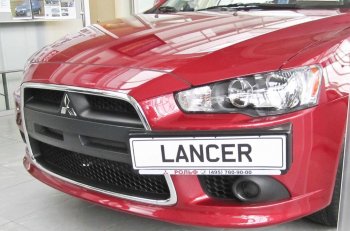 2 199 р. Воздуховоды радиатора в передний бампер Квадрат  Mitsubishi Lancer  10 (2011-2017) седан рестайлинг, хэтчбек 5 дв рестайлинг (Неокрашенные)  с доставкой в г. Москва. Увеличить фотографию 2