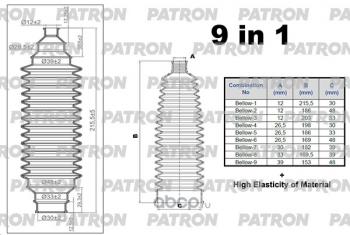 Пыльник рулевой рейки (LH=RH) PATRON Mitsubishi Lancer 10 седан дорестайлинг (2007-2010)