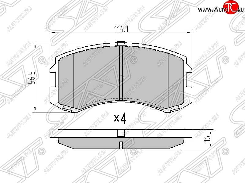 1 199 р. Колодки тормозные SAT (передние)  Mitsubishi Lancer Cedia  9 (2000-2003) CS универсал  с доставкой в г. Москва