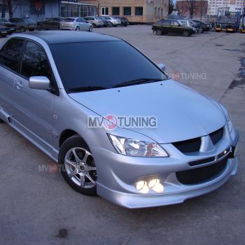 1 149 р. Реснички на фары var №1 (узкие) Mitsubishi Lancer 9 1-ый рестайлинг универсал (2003-2005) (Неокрашенные)  с доставкой в г. Москва. Увеличить фотографию 2