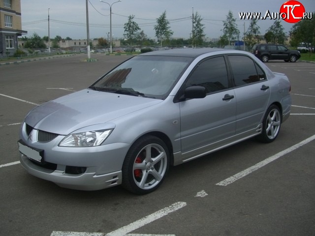 4 999 р. Накладка на передний бампер EGR Mitsubishi Lancer 9 1-ый рестайлинг седан (2003-2005) (Неокрашенная)  с доставкой в г. Москва