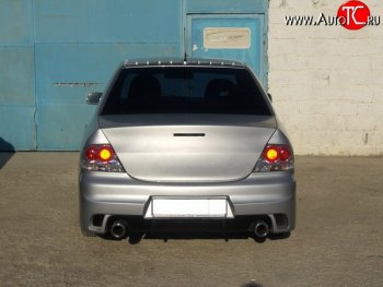 18 499 р. Задний бампер INGS Extreem  Mitsubishi Lancer  9 (2003-2009) 1-ый рестайлинг седан, 2-ой рестайлинг седан (Неокрашенный)  с доставкой в г. Москва. Увеличить фотографию 4