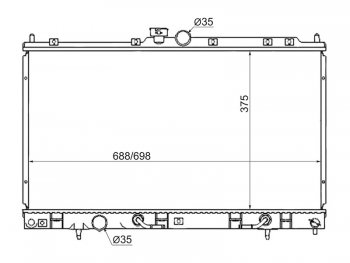 Радиатор двигателя SAT (трубчатый, МКПП/АКПП, 1.3/1.5/1.6/2.0) Mitsubishi Lancer 9 1-ый рестайлинг универсал (2003-2005)