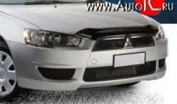 2 069 р. Дефлектор капота NovLine (короткий)  Mitsubishi Lancer  10 (2007-2017) седан дорестайлинг, хэтчбэк дорестайлинг, седан рестайлинг, хэтчбек 5 дв рестайлинг  с доставкой в г. Москва. Увеличить фотографию 1