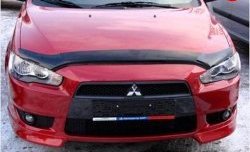 2 879 р. Дефлектор капота NovLine Mitsubishi Lancer 10 седан дорестайлинг (2007-2010)  с доставкой в г. Москва. Увеличить фотографию 1