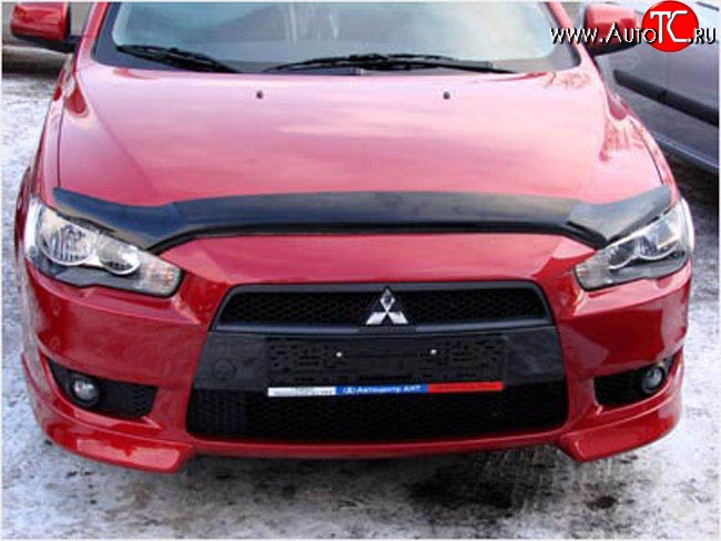 2 879 р. Дефлектор капота NovLine  Mitsubishi Lancer  10 (2007-2017) седан дорестайлинг, хэтчбэк дорестайлинг, седан рестайлинг, хэтчбек 5 дв рестайлинг  с доставкой в г. Москва