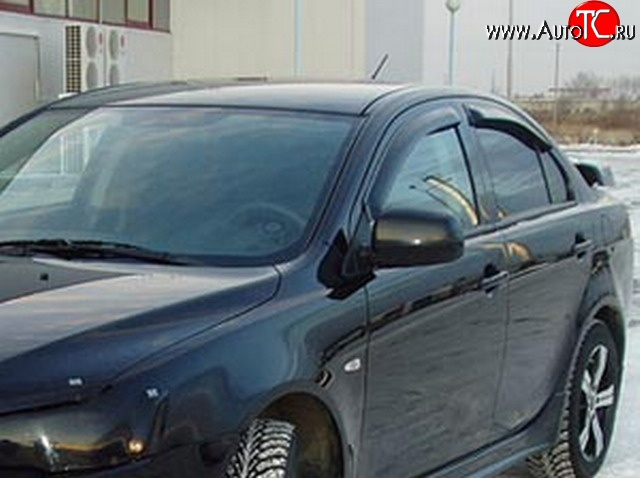 2 499 р. Дефлекторы окон (ветровики) Novline 4 шт. (седан)  Mitsubishi Lancer  10 (2007-2010) седан дорестайлинг  с доставкой в г. Москва