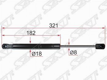 559 р. Газовый упор крышки багажника SAT  Mitsubishi Lancer  10 (2007-2017) седан дорестайлинг, хэтчбэк дорестайлинг, седан рестайлинг, хэтчбек 5 дв рестайлинг  с доставкой в г. Москва. Увеличить фотографию 1