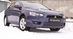 939 р. Зимняя заглушка решетки переднего бампера РА Mitsubishi Lancer 10 седан дорестайлинг (2007-2010)  с доставкой в г. Москва. Увеличить фотографию 3