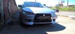 3 099 р. Клыки Evo на передний бампер автомобиля  Mitsubishi Lancer  10 (2007-2017) седан дорестайлинг, хэтчбэк дорестайлинг, седан рестайлинг, хэтчбек 5 дв рестайлинг (Неокрашенные)  с доставкой в г. Москва. Увеличить фотографию 6